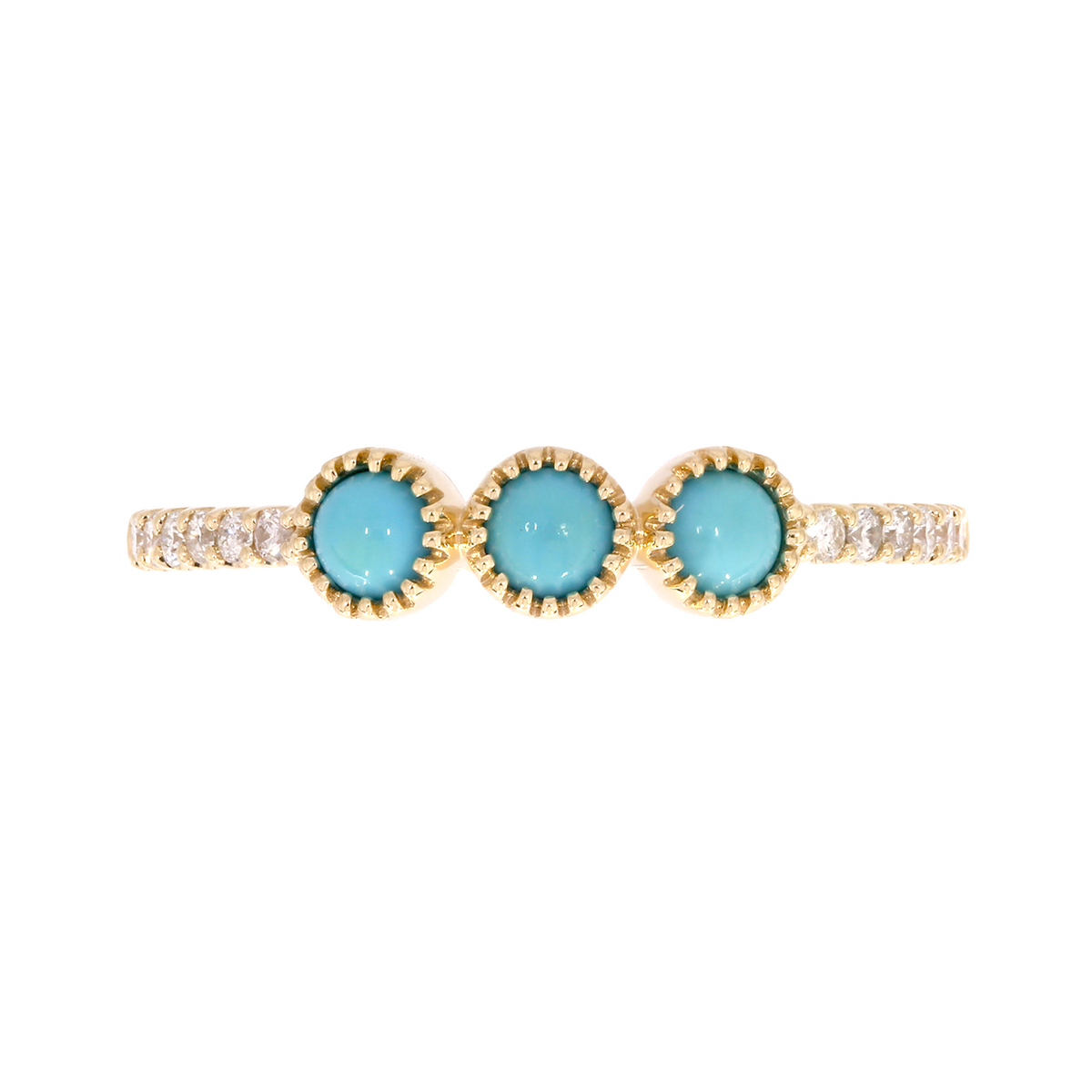 Shop 14K Solid Gold Turquoise Band Ring