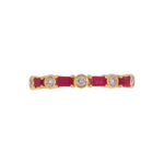 Load image into Gallery viewer, RAB01631RU. 14K Solid Yellow Gold Diamond and Ruby Band Ring