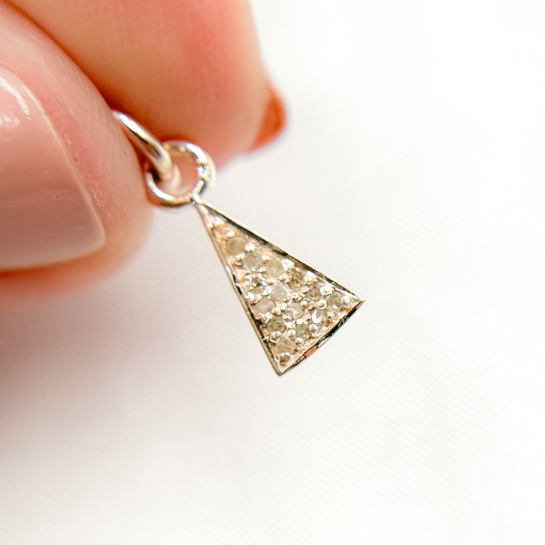 DC929. Diamond Sterling Silver Triangle Charm