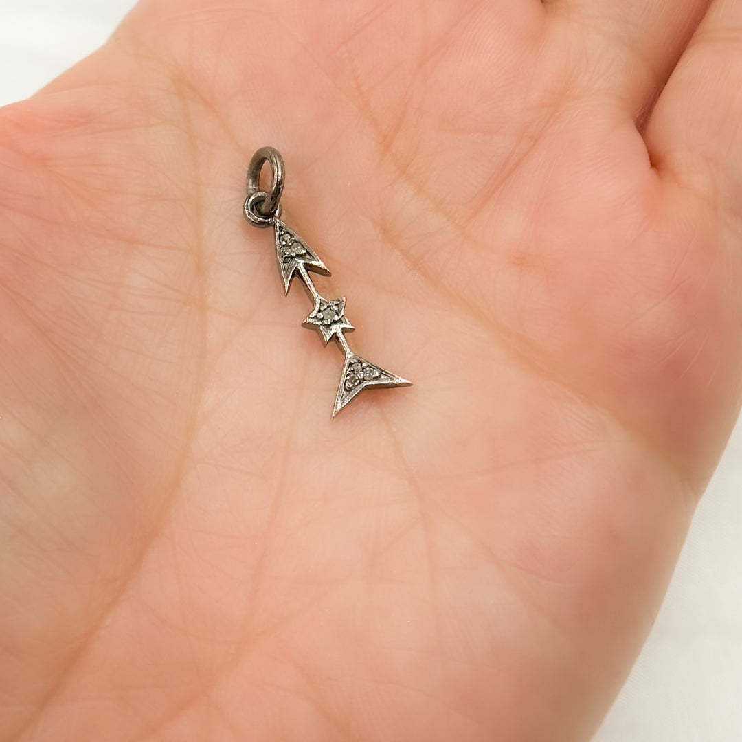 DC200. Diamond Sterling Silver Arrow Charm