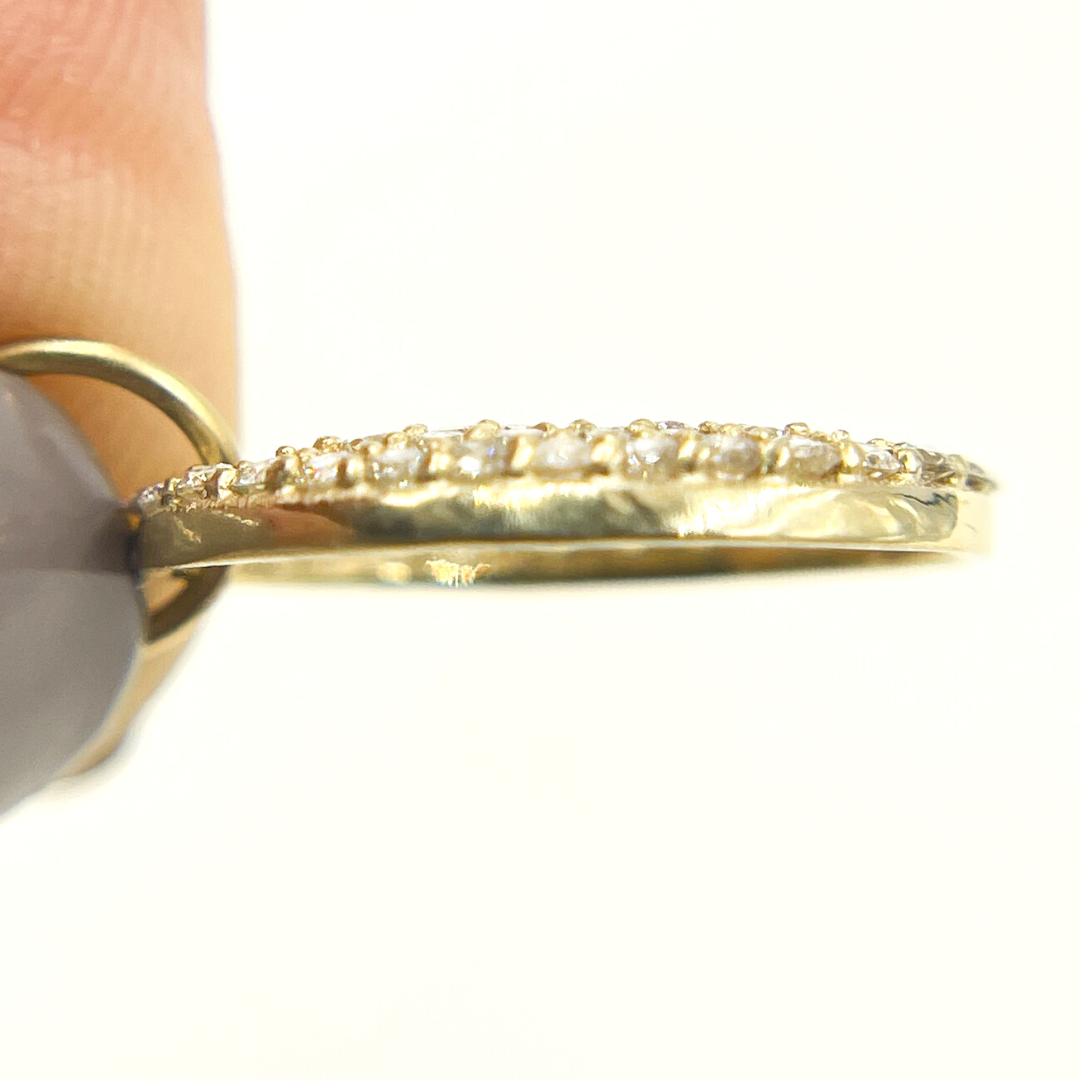 14K Solid Gold Diamond Marina Charm. GDP200