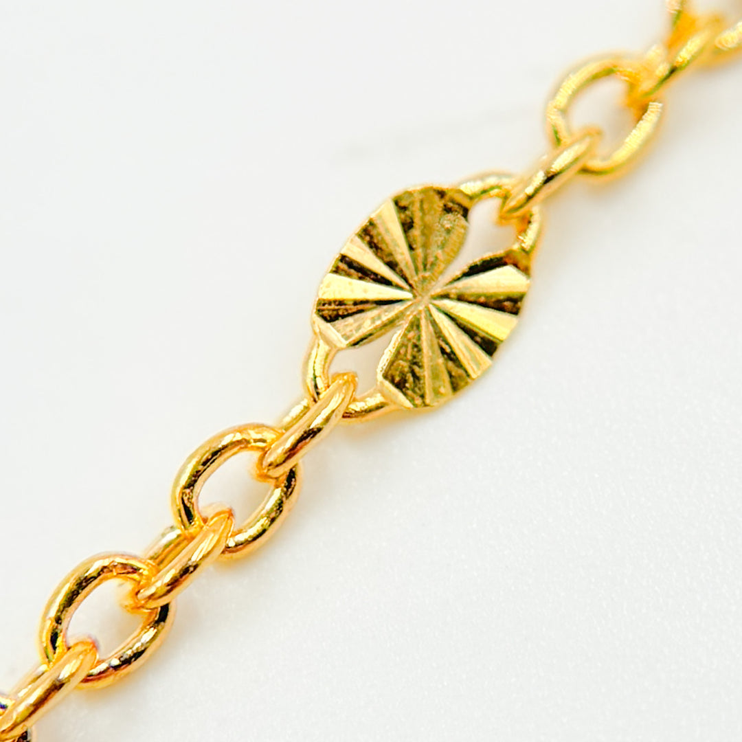 V302GF. 14k Gold Filled Cable and Diamond Cut Marina Link Chain