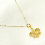 Load image into Gallery viewer, 14K Solid Gold Fleur de Lis Pendant with Diamonds. GDP278
