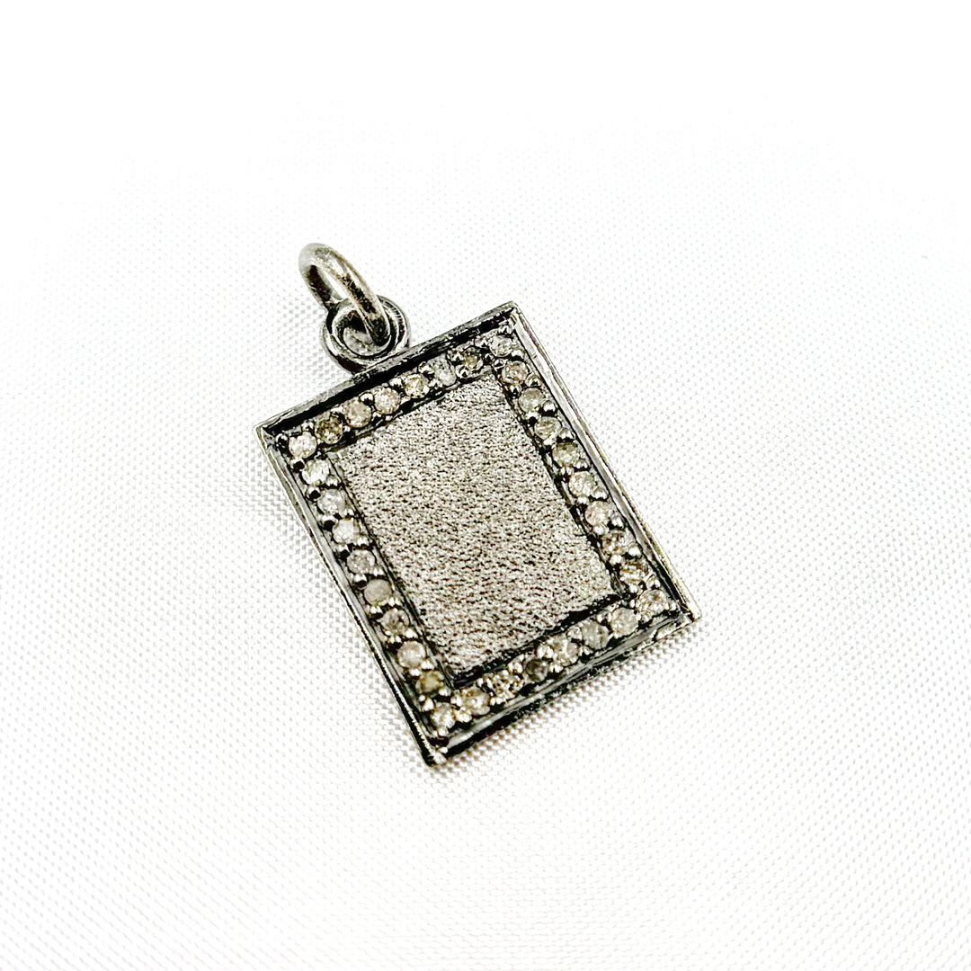 DC483. Diamond Sterling Silver Rectangle Pendant