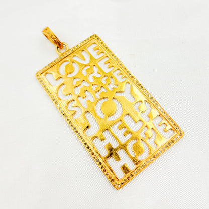 DP150. Diamond Sterling Silver Rectangle Pendant
