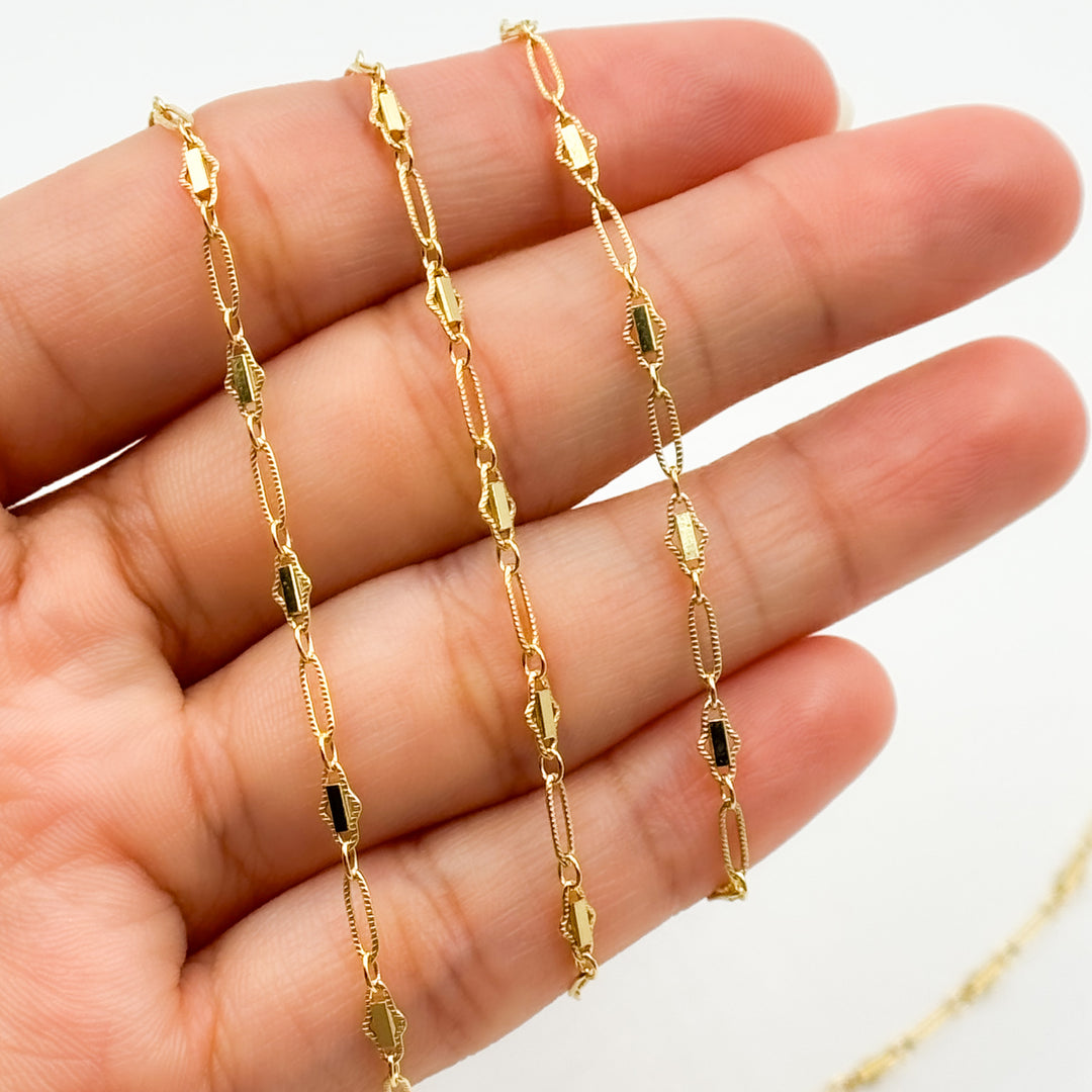 901BGF. 14k Gold Filled Fancy Twisted Oval Link Chain