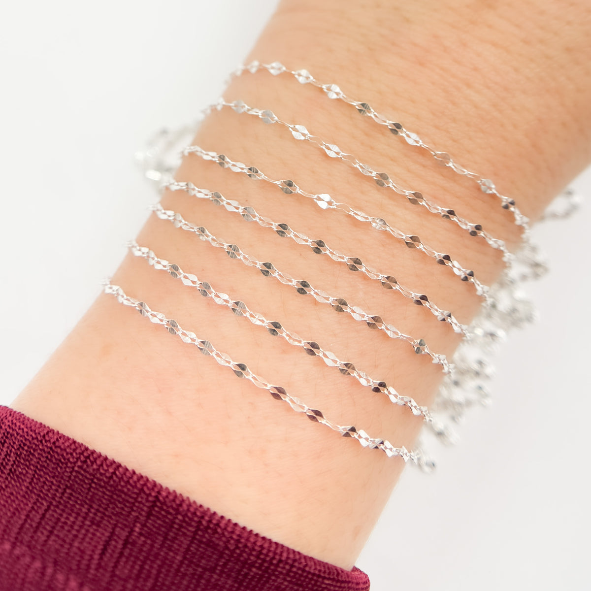 Z46SS. 925 Sterling Silver Flat Marina Chain