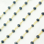 Load image into Gallery viewer, BSP40. Black Spinel Gold Plated Wire Chain