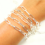 Load image into Gallery viewer, 925 Sterling Silver Flat Paperclip Chain. V12SS

