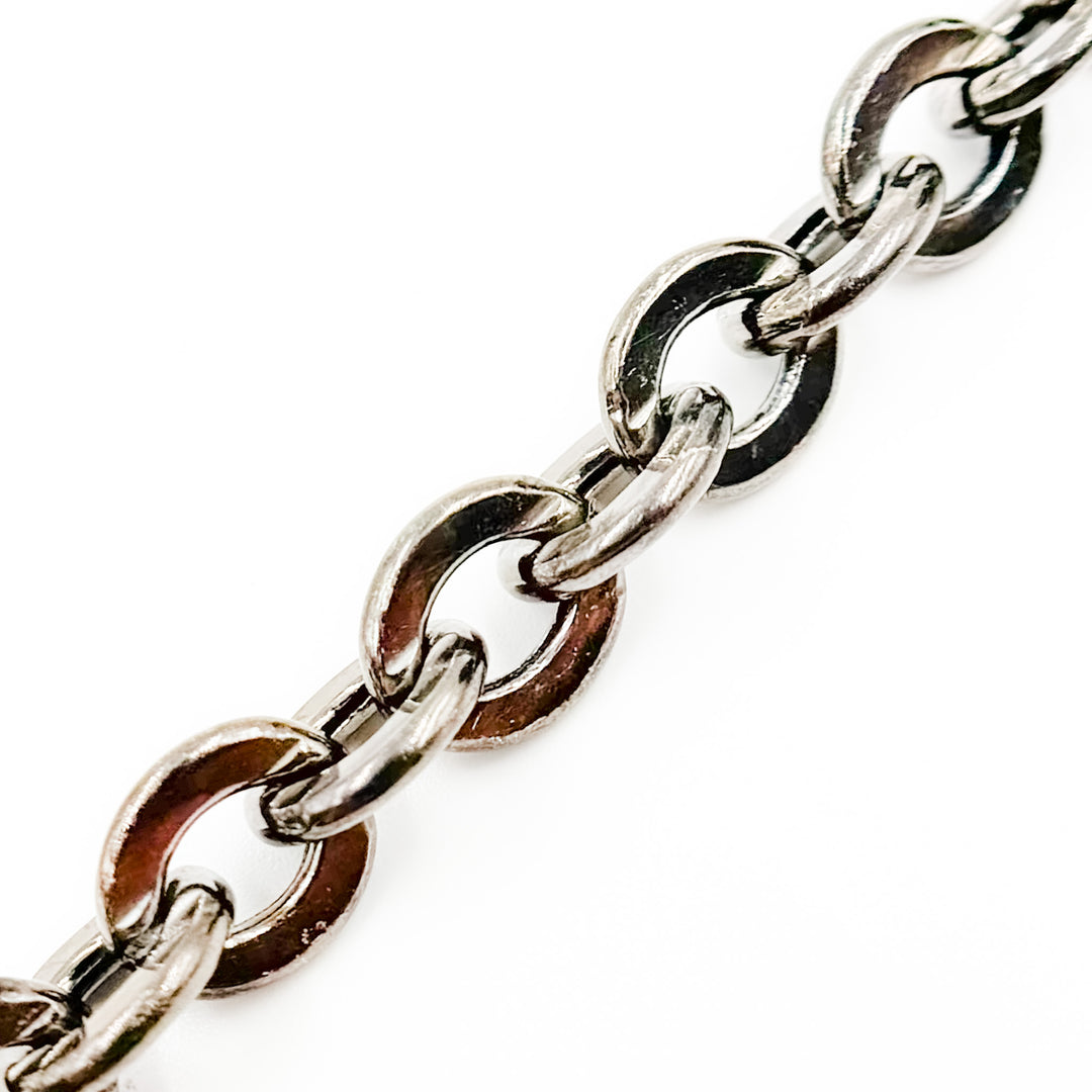 V67BR. Black Rhodium Sterling Silver Cable Chain
