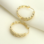 Load image into Gallery viewer, 14k Solid Gold &amp; Diamonds Hoops Earrings. EHH56761
