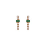 Load image into Gallery viewer, EFA54275. 14K Solid Gold Diamond and Gemstone Bar Stud Earrings