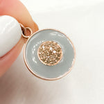 Load image into Gallery viewer, DC508A. Diamond Sterling Silver Round Enamel Pendant
