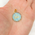 Load image into Gallery viewer, DP618A. Diamond Sterling Silver Round Capricorn Zodiac Enamel Pendant
