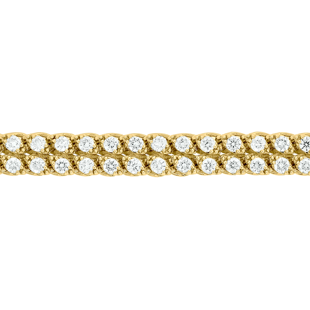 BTP65177. 14K Solid Yellow Gold Diamond Tennis Bracelet