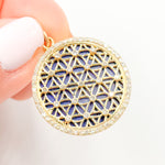 Load image into Gallery viewer, Shop Now 14K Gold Round Flower of Life Pendant
