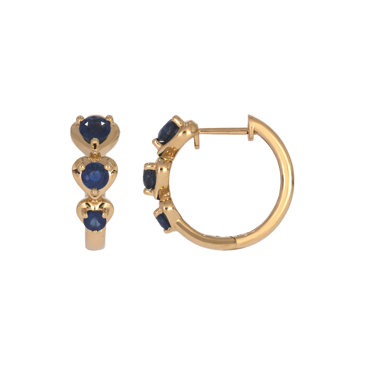 EHZ57588. 14K Solid Gold Fancy Gemstone Hoops
