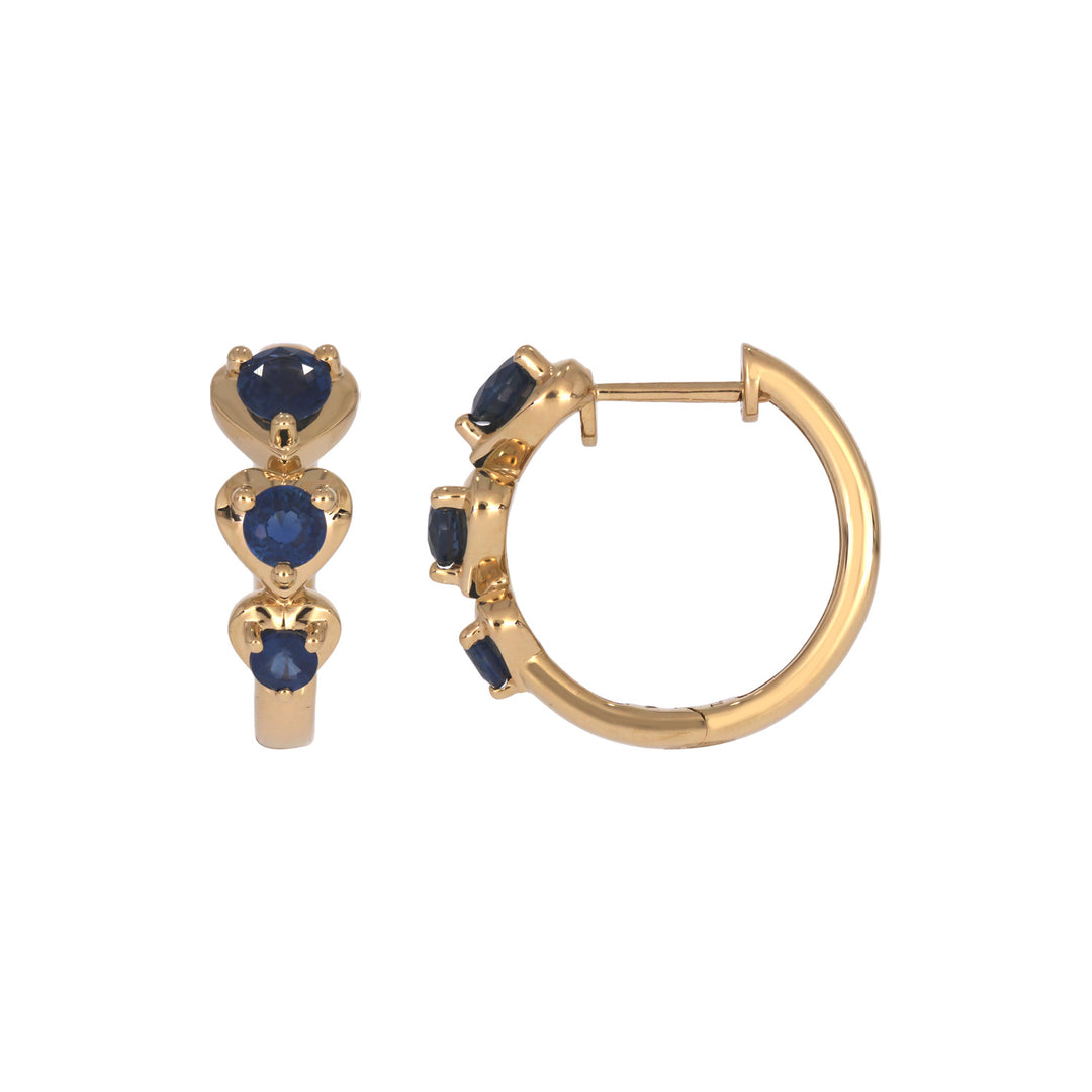 EHZ57588. 14K Solid Gold Fancy Gemstone Hoops
