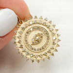 Load image into Gallery viewer, GDP327. 14K Solid Gold Diamond Round Eye Charm
