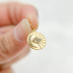 Load image into Gallery viewer, 14K Gold Diamond Charm with Moon and Sun. GDP521
