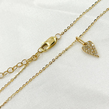 PHE38753. 14K Solid Gold Heart Shape Diamond Necklace