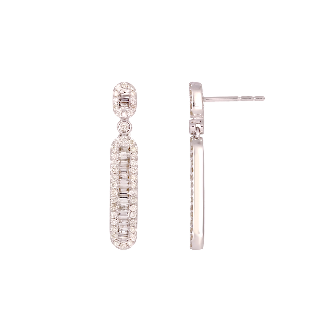 EFJ52125. 14K Solid Gold & Diamonds Dangle Earrings