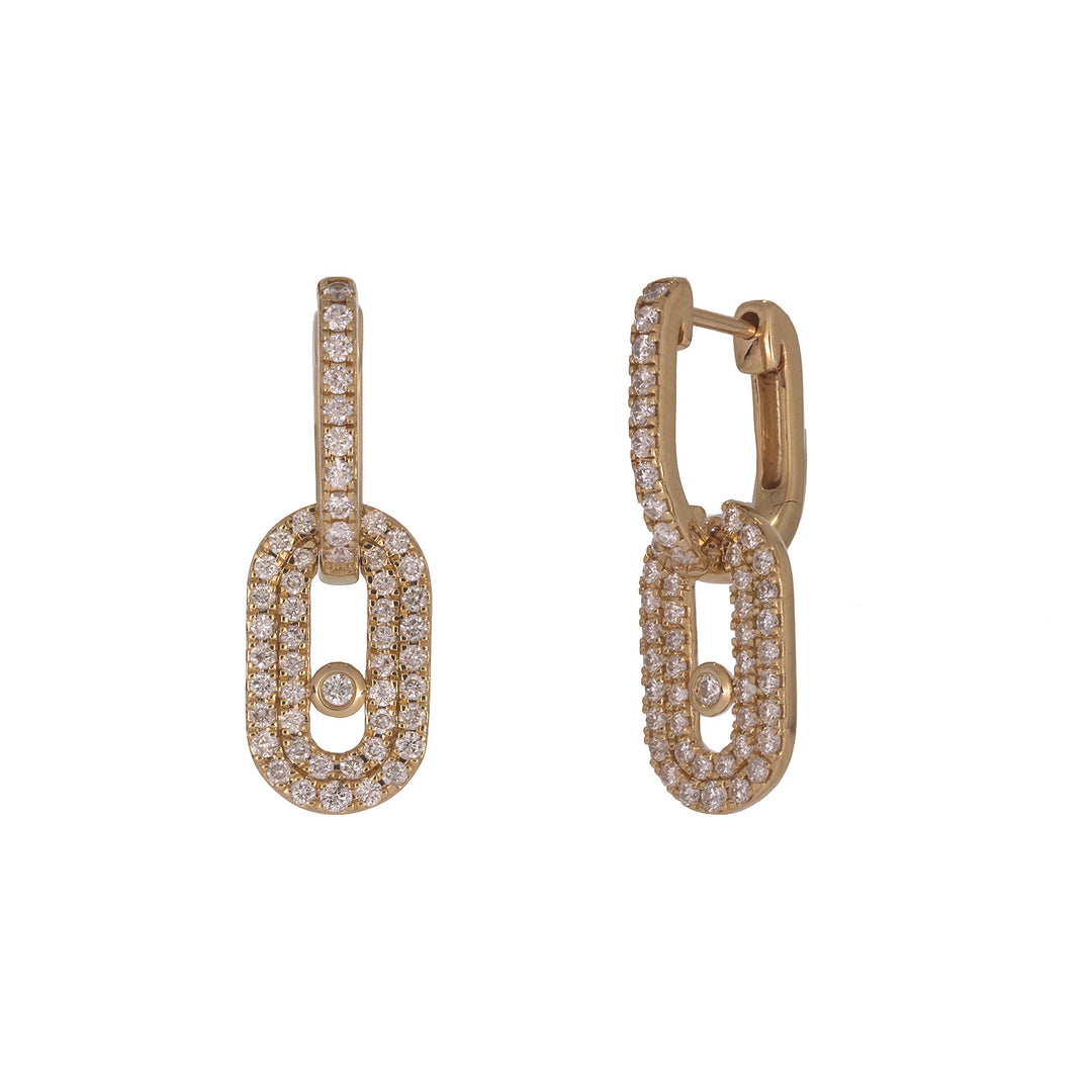 EFK54358. 14K Solid Gold Diamond Dangle Earrings
