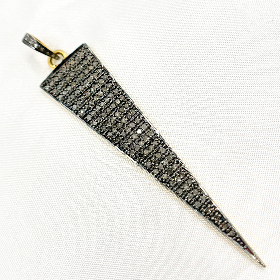 DP221. Diamond Sterling Silver Spike Pendant