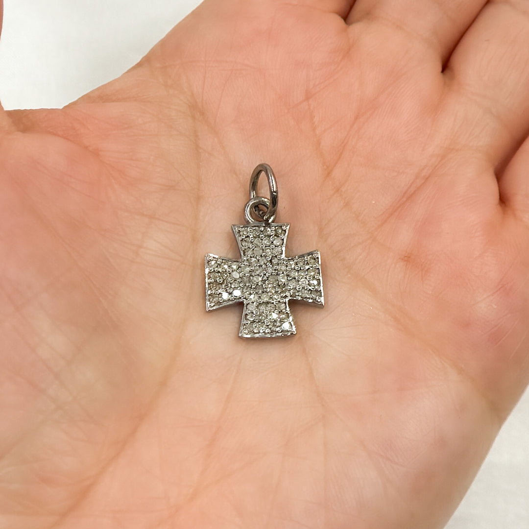 DC341. Diamond Sterling Silver Cross Charm