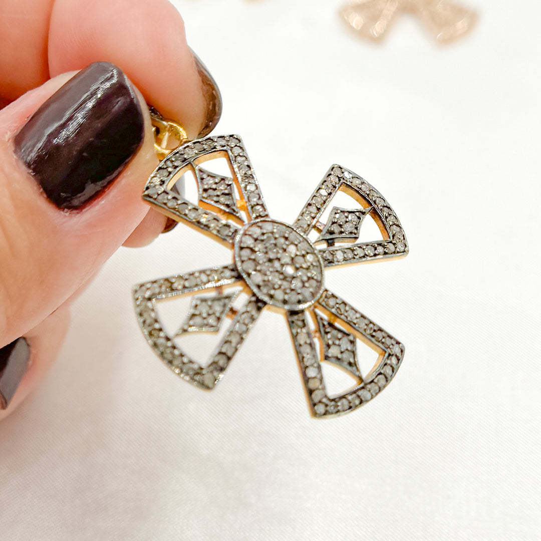 DP110. Diamond Sterling Silver Cross Pendant