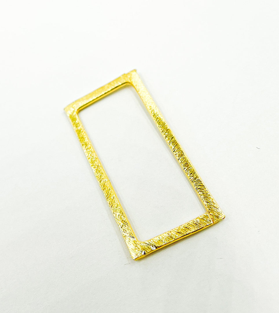 Gold Plated 925 Sterling Silver Rectangular Shape. RS2