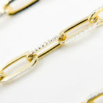 Load image into Gallery viewer, Z113GS. Two Tone Sterling Silver and Gold Plated Paperclip Textured Chain