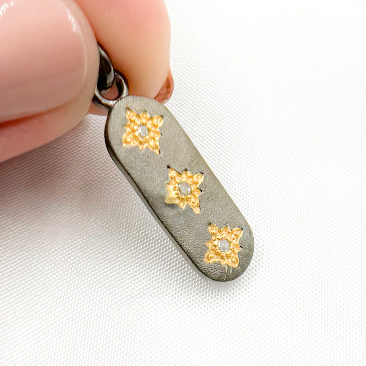 Silver Oval Star Pendant