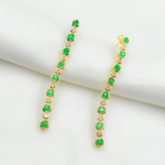 Load image into Gallery viewer, 14k Solid Gold Diamond and Emerald Circles Dangle Earrings. EFG52175EM
