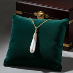 Load image into Gallery viewer, PFH32907PL. 14K Solid Gold Diamond and Pearl Dangle Drop Necklace