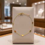 Load image into Gallery viewer, BRSET418. 14k Solid Yellow Gold Heart Link Bracelet