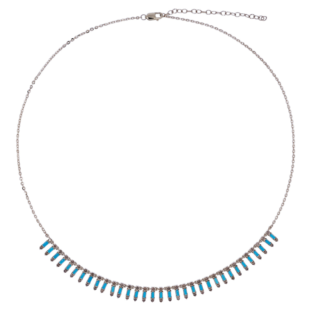 NFL70815. 14K Solid Gold Diamond and Gemstone Dangle Necklace