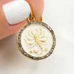 Load image into Gallery viewer, DP617A. Diamond Sterling Silver Round Scorpio Zodiac Enamel Pendant
