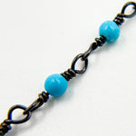 Load image into Gallery viewer, Buy Now Turquoise Wire Wrap Chain made with Black Rhodium 925 Sterling Silver