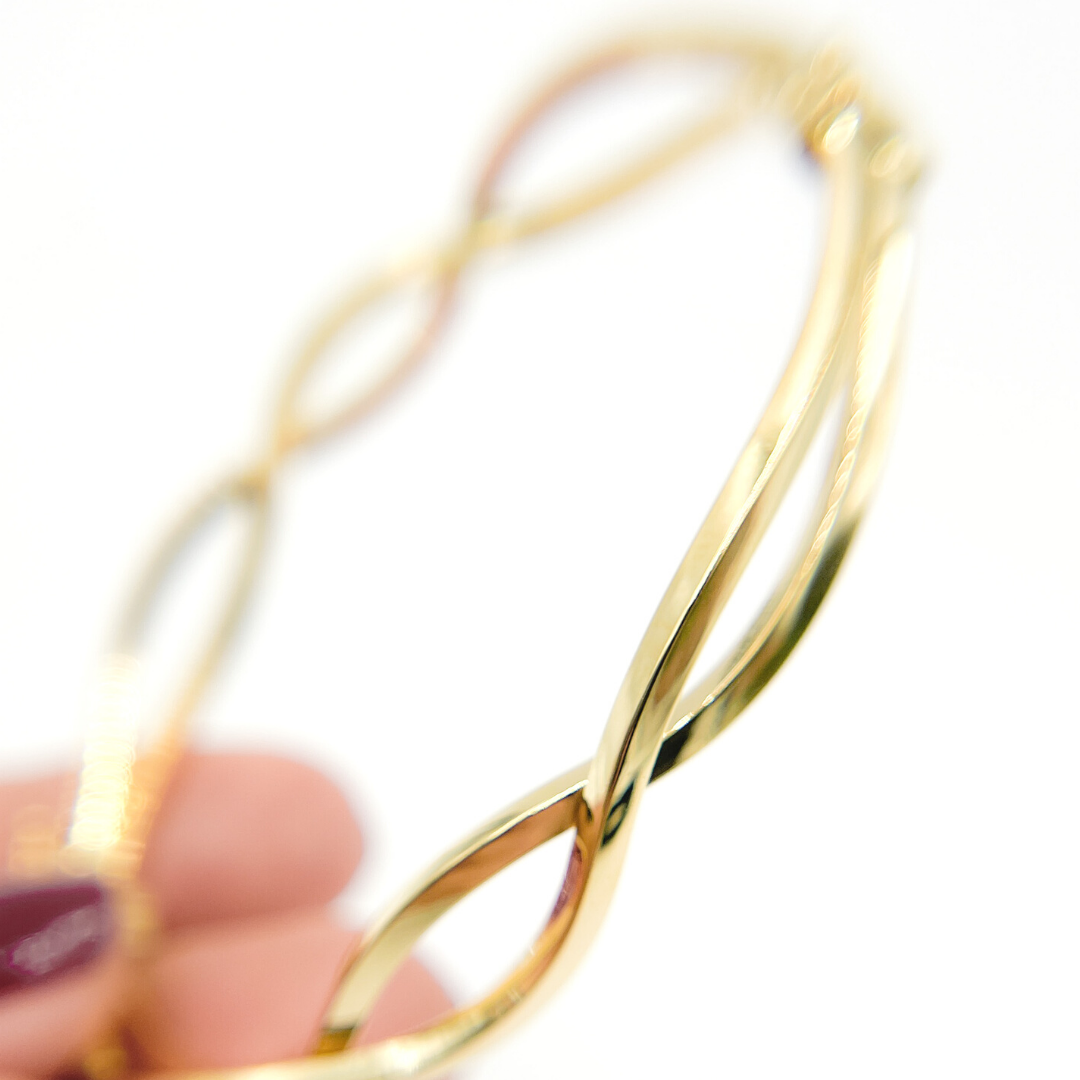 Bangle8. 14K Solid Gold Braided Bangle