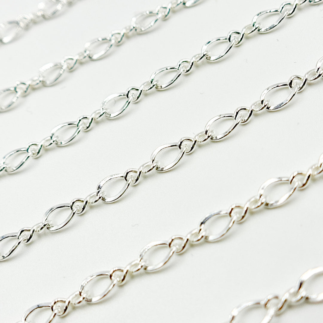 274SS. Sterling Silver Oval and Infinity Link Chain