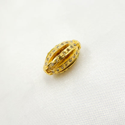 DC1007. Diamond & Sterling Silver Oval Bead