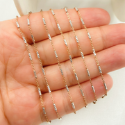 Rose Gold Plated Sterling Silver Satellite Diamond Cut Tube Chains