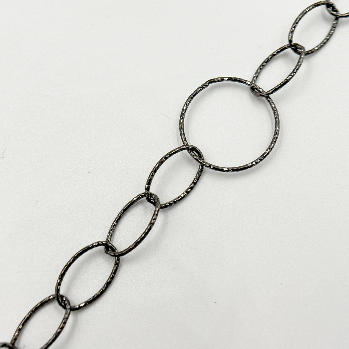 Shop Oxidized Sterling Silver Diamond Cut Round and Oval Links Chain