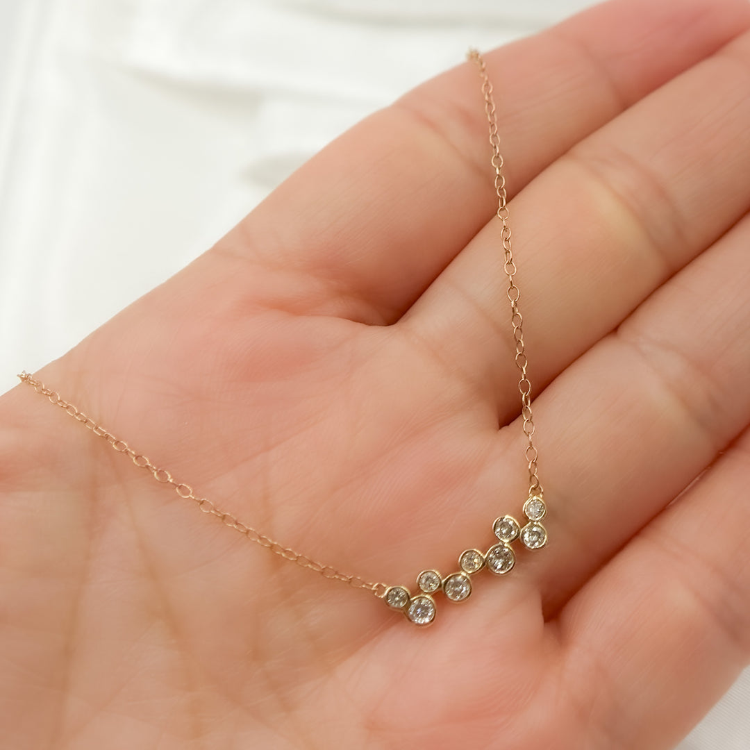 14K Solid Gold Diamond Necklace. NFD70251