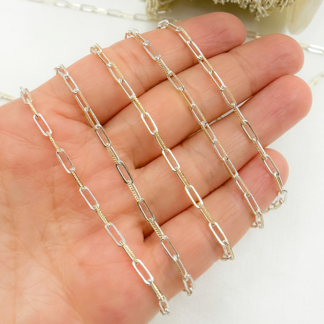 Gold Plated and 925 Sterling Silver Paperclip Chain