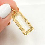 Load image into Gallery viewer, DC097A. Diamond Sterling Silver Rectangle Enamel Pendant
