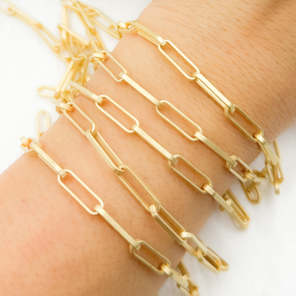 Gold Plated 925 Sterling Silver Paperclip Chain