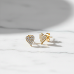 Load image into Gallery viewer, EFD54274. 14K Solid Gold Diamond Heart Earrings