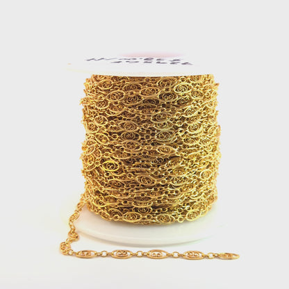 7295GF. 14k Gold Filled Twisted Oval and Round Links Chain